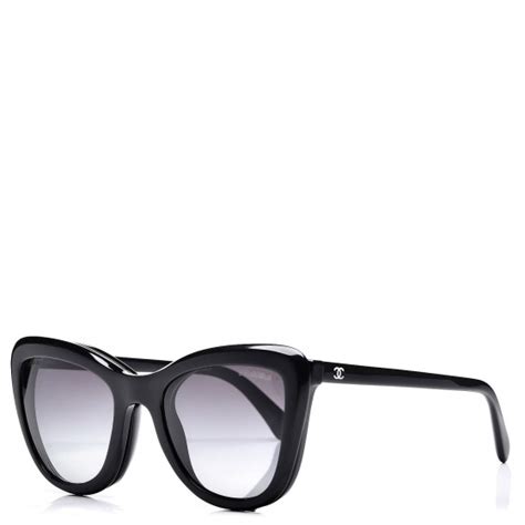 CHANEL Clip On Sunglasses 5393 Black Burgundy